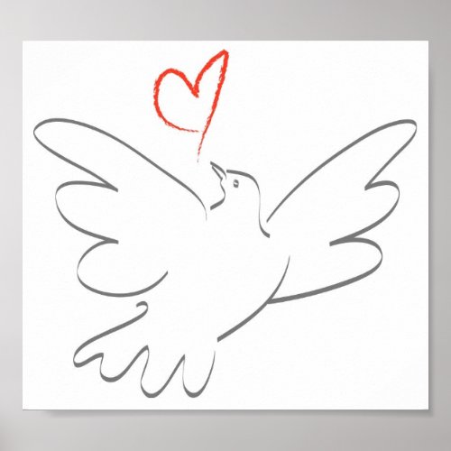 Bird of Peace and Heart Poster