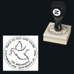 Bird of Peace Holiday Dove Modern Return Address Rubber Stamp<br><div class="desc">Wish family and friends the simple gift of peace for the holidays with this elegant round return address rubber stamp. All text on this template, including "Peace to you and yours" is easy to customize to include any wording, such as Merry Christmas, Happy Holidays, Happy Hanukkah, Seasons Greetings, Cheers to...</div>