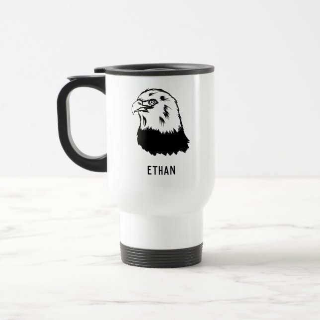 Bird of Prey Bald Eagle Travel Mug (Left)