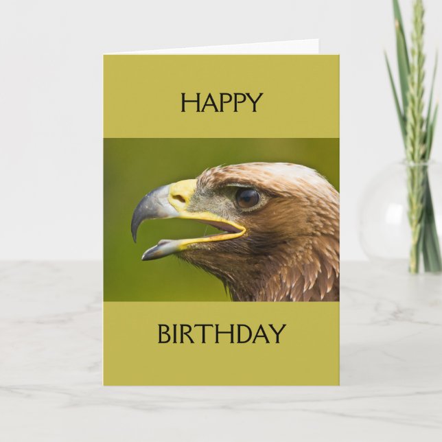 Bird of Prey Happy Birthday Card (Front)