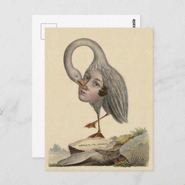 Bird of Self Knowledge Unique Antique Symbol Poste Postcard (Front/Back)