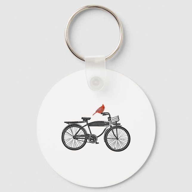 Bird on a Bike Keychain (Front)