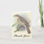 [ Thumbnail: Bird On a Branch, "Thank You!" Vintage Look Card ]