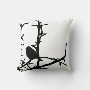 Bird on a Branch Throw Pillow