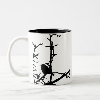 Bird on a Branch Two-Tone Coffee Mug