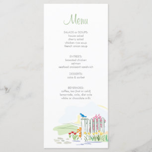 Bird on a Fence Shower Menu