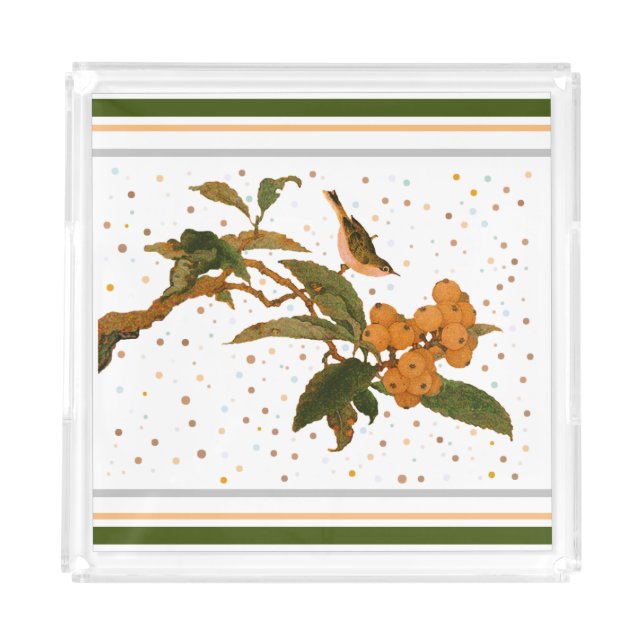 Bird on a fruit tree trinket tray (Front)