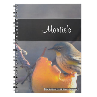 Bird on a Half-Eaten Apple Notebook
