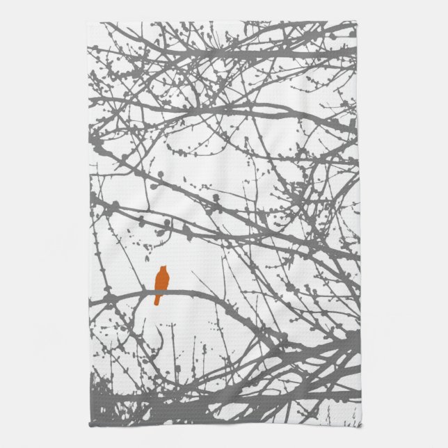 Bird on a Maple Kitchen Towel (Vertical)