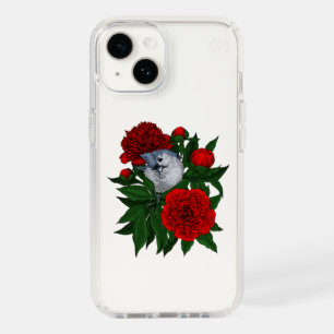 Bird on a red peony bouquet speck iPhone 14 case