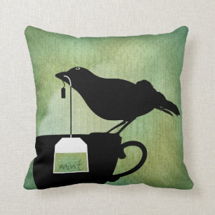 Bird on a Teacup Pillow