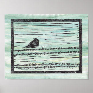 Bird on a Wire - Color Poster