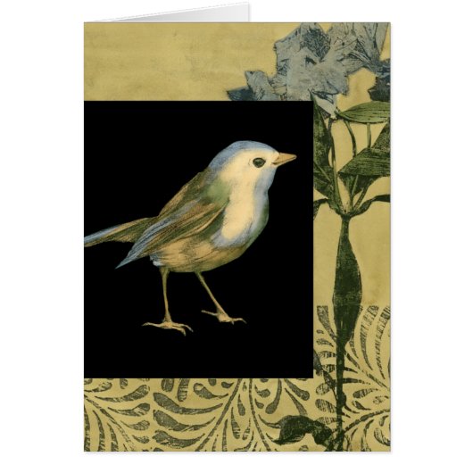 Bird on Black and Vintage Background (Front)