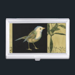 Bird on Black and Vintage Background Business Card Case<br><div class="desc">This image is simple and beautiful to add on any product offered and will please any vintage art lover. The black square puts the emphasis on the colors of the bird and the yellow background.  Choose this piece of artwork for your next Zazzle product.</div>