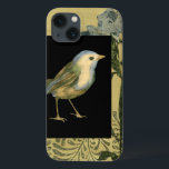 Bird on Black and Vintage Background iPhone 13 Case<br><div class="desc">This image is simple and beautiful to add on any product offered and will please any vintage art lover. The black square puts the emphasis on the colors of the bird and the yellow background.  Choose this piece of artwork for your next Zazzle product.</div>