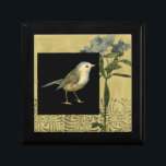 Bird on Black and Vintage Background Gift Box<br><div class="desc">This image is simple and beautiful to add on any product offered and will please any vintage art lover. The black square puts the emphasis on the colors of the bird and the yellow background.  Choose this piece of artwork for your next Zazzle product.</div>