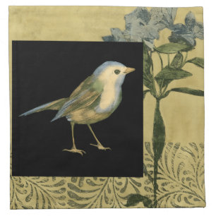 Bird on Black and Vintage Background Napkin