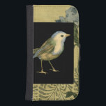 Bird on Black and Vintage Background Wallet Phone Case For Samsung Galaxy S4<br><div class="desc">This image is simple and beautiful to add on any product offered and will please any vintage art lover. The black square puts the emphasis on the colors of the bird and the yellow background.  Choose this piece of artwork for your next Zazzle product.</div>