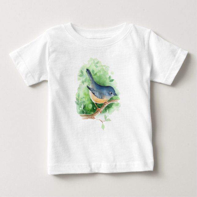Bird on branch baby T-Shirt (Front)