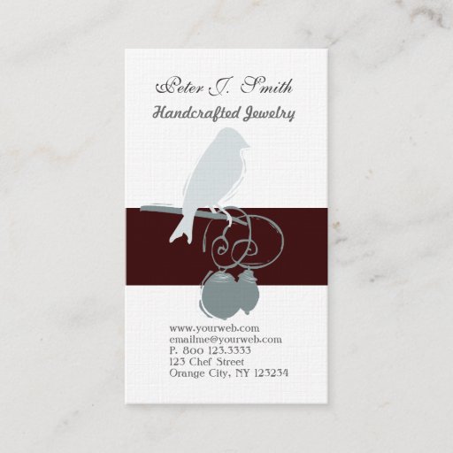 Customizable Jewelry Artist Whimsical Cute Bird Business Card