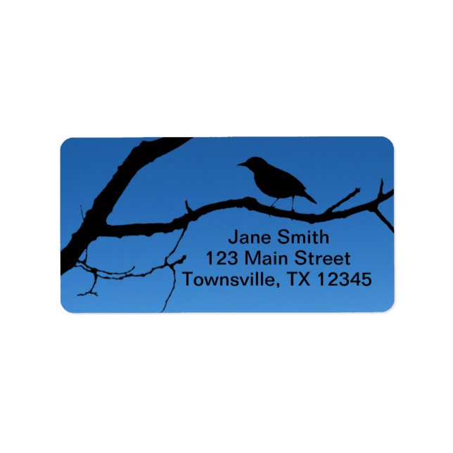 Bird on Branch Silhouette Label (Front)