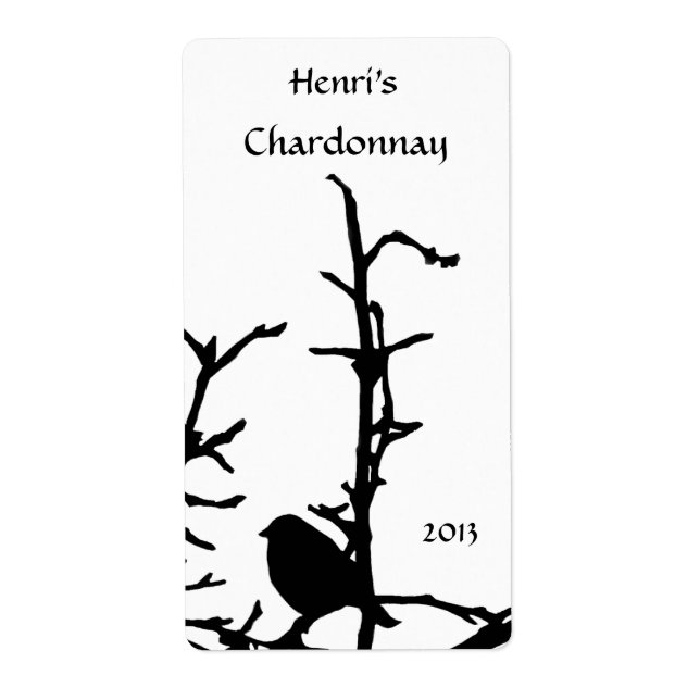 Bird on Branch White Wine Label (Front)