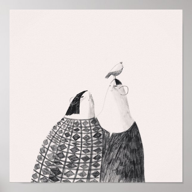 Bird on head poster (Front)