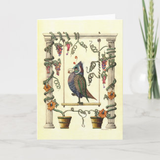 Bird on Swing Greeting Cards