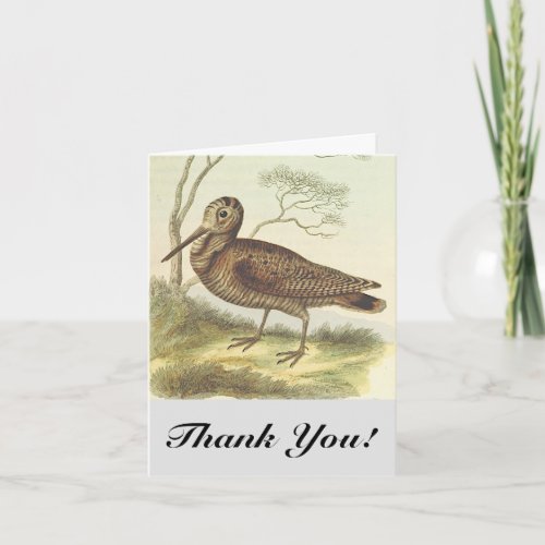 Bird on the Ground Thank You Vintage Look Card