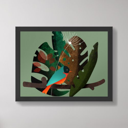 Bird on Tree Framed Art