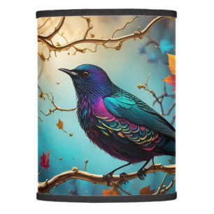 bird on tree lamp shade
