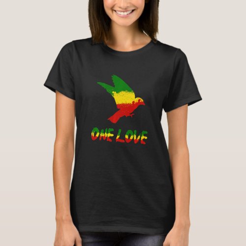 Bird  One Love Rasta Reggae Rastafarian Jamaica Ro T_Shirt