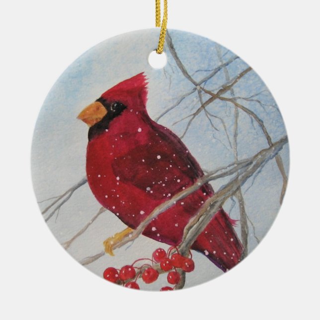Bird Ornament Cardinal Christmas Holiday (Front)