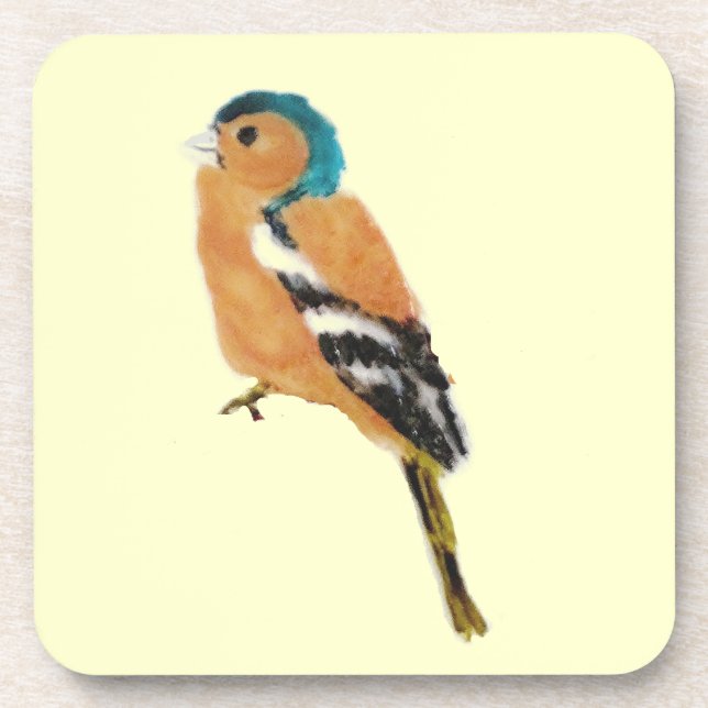 Bird Painting Chaffinch Beverage Coaster (Front)