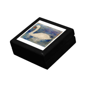 Bird Painting Swan Reflections Keepsake Box