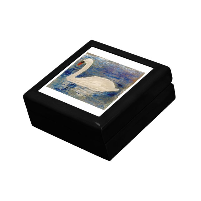 Bird Painting Swan Reflections Keepsake Box (Side)