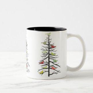 Bird Paper Tree Two-Tone Coffee Mug