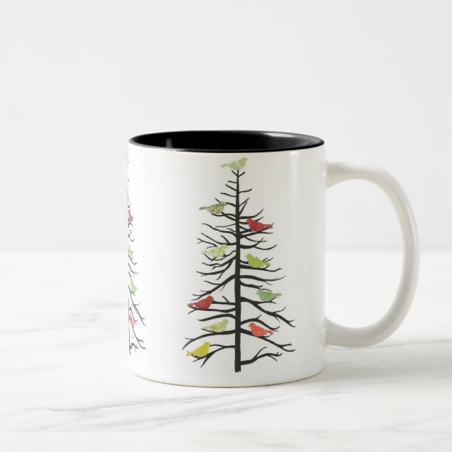 Bird Paper Tree Two-Tone Coffee Mug (Right)