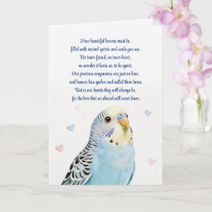 Bird Parakeet Sympathy Loss of Bird Spiritual  Card