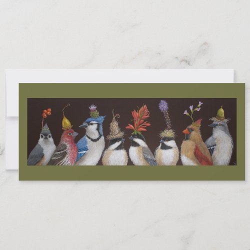 Bird party on #10 flat card