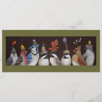 Bird Party On #10 Flat Card by vickisawyer at Zazzle