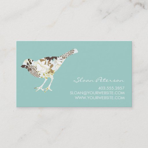 Customizable Bird Pattern Business Card