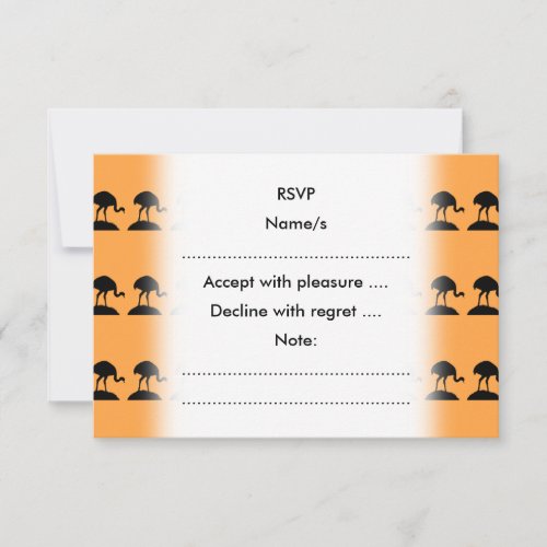 Bird Pattern in Black and Orange. Custom Invite