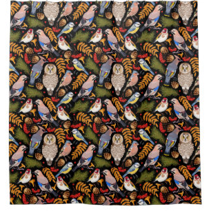 Bird Pattern Shower Curtain