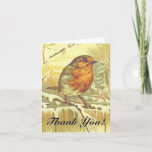 [ Thumbnail: Bird Perched On a Branch, "Thank You!" Card ]