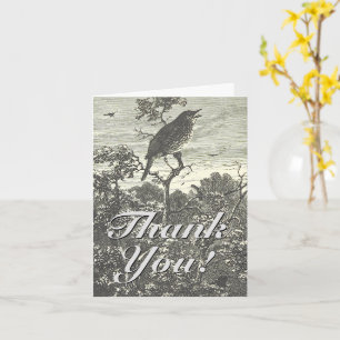 Bird Perched on a Branch "Thank You!" Card
