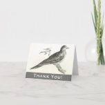 [ Thumbnail: Bird Perched On a Branch Thank You Greeting Card ]