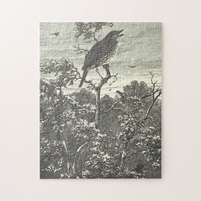 Bird Perched on a Tree Branch Puzzle (Vertical)