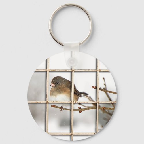 Bird Perched on Branch _ Keychain