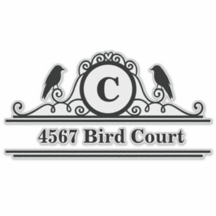 Bird Personalized Mailbox Address Sticker